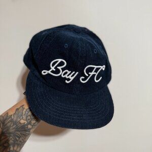 Bay FC NWSL Women's Soccer Ribbed Velvet Flat Brim Hat with Flower Decal